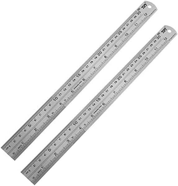 Pacific Arc 12" Stainless Steel Ruler with Conversion Table